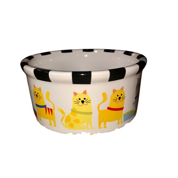 2008 Room Creative Whiskers Cat Bowl Used Stoneware - Picture 3 of 9